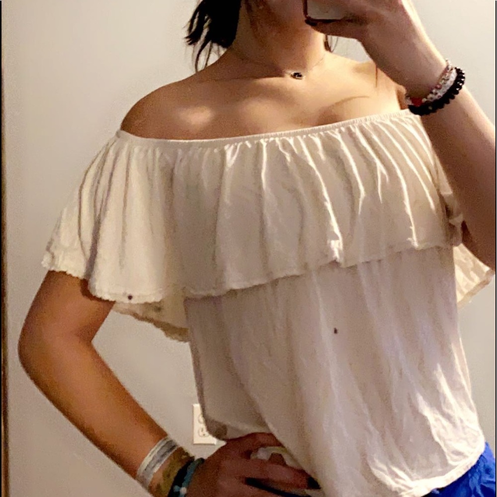 White off the shoulder shirt from American Eagle